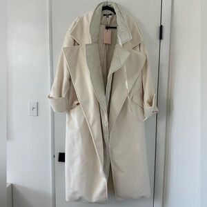 MISSGUIDED PLUS THE UPDATED TRENCH COAT SIZE 14 - CREAM